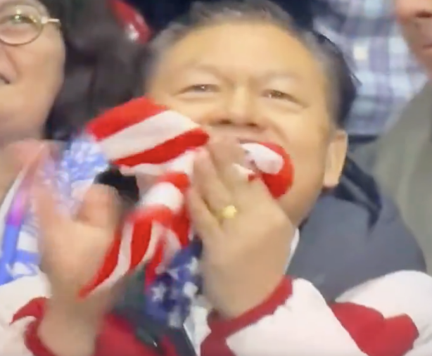 marcorandazza's tweet photo. He said "fuck this shit" to living in Communist China.  He fled to the USA.  His daughter just won the Olympic Gold for the USA. https://t.co/aHU0GNmS4I