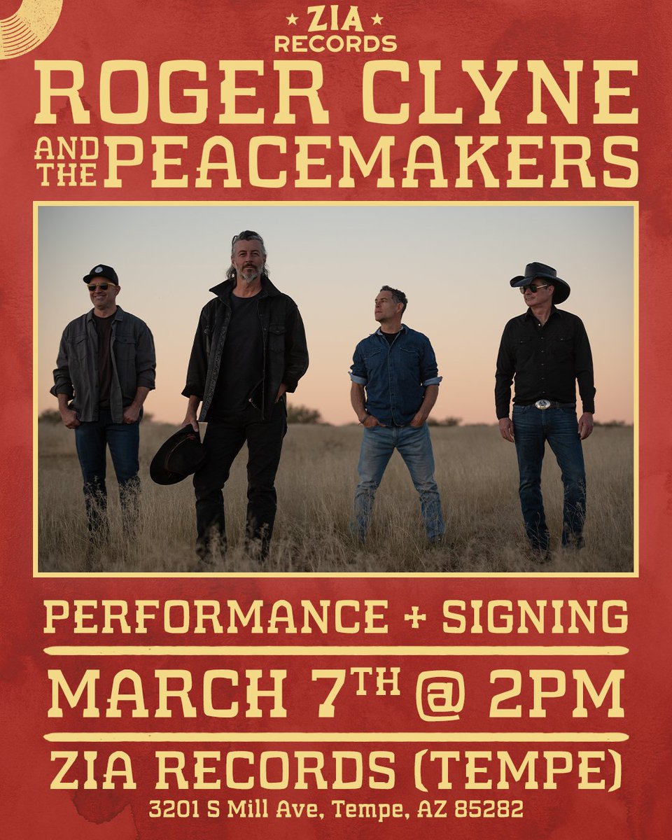 azpeacemakers's tweet photo. Friends, join us in Tempe to celebrate the new album! We'll play a couple songs then sign vinyl copies of #HellToBreakfast at @ZiaRecords on Saturday, March 7th, at 2pm. We'll see you there! https://t.co/2mYmTjmaZU