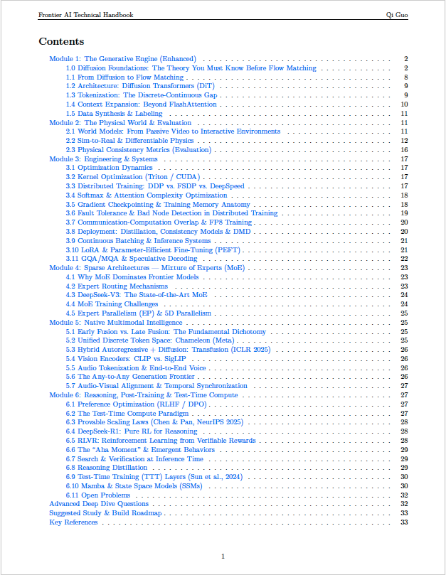 qigbrian's tweet photo. I drafted a comprehensive technical guidebook covering knowledge behind today's frontier AI.

It connects the dots between diffusion, flow matching, world models, MoE, multimodal models, reasoning, and more.

Link below:👇 https://t.co/kIZNTEC7Ub