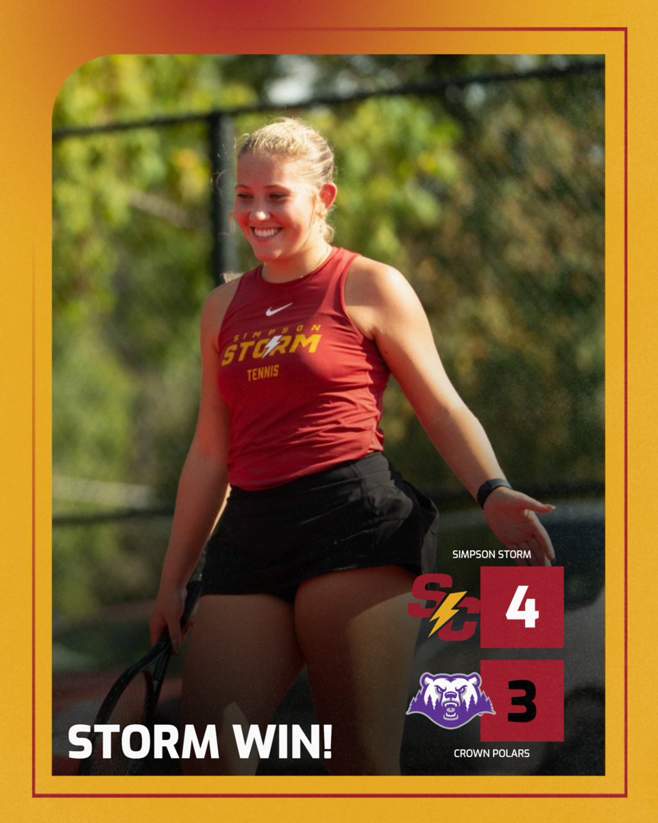 STORM WIN!

A dramatic opener to the spring season goes in favor of your Storm. Bella Sims finished off the W with a second set tie breaker win

📰 linktr.ee/simpsontennis

#rollriversMTN