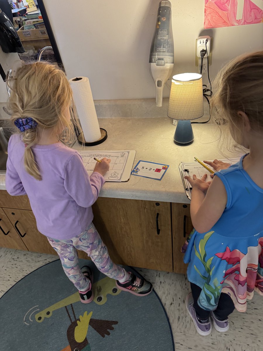 We’ve been practicing counting on to solve addition problems and we practiced with a write the room activity! #SCEsoars