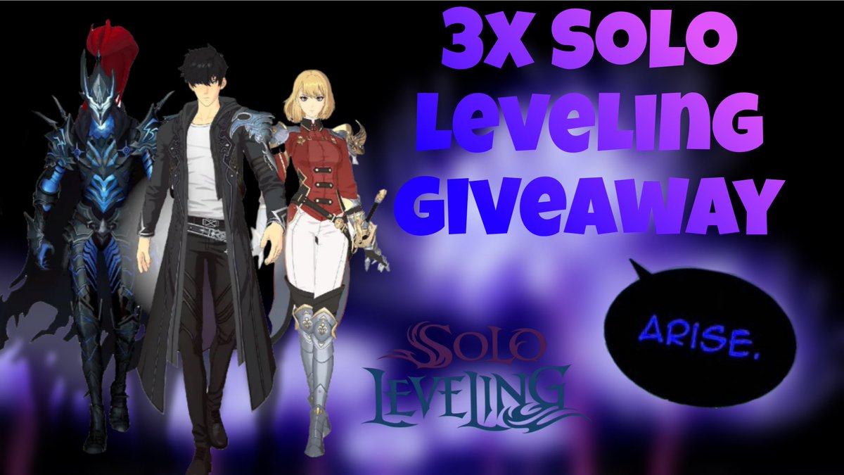 ⚔️ Solo Leveling Skin Giveaway ⚔️
(3 Winners)

To Enter:
• Like and Repost ❤️♻️
• Follow <a href="/InsoIsHere/">Inso</a>, <a href="/Vzgo_007/">𝒜̴𝓁̴𝑒̴𝓍̴</a> and <a href="/Kopycat/">Kopa ❄️</a>
• Comment “Arise” or something you love about Solo Leveling and tag a friend 🔥

🏆 3 winners will receive a Solo Leveling skin of choice
⏳ Ends in 48