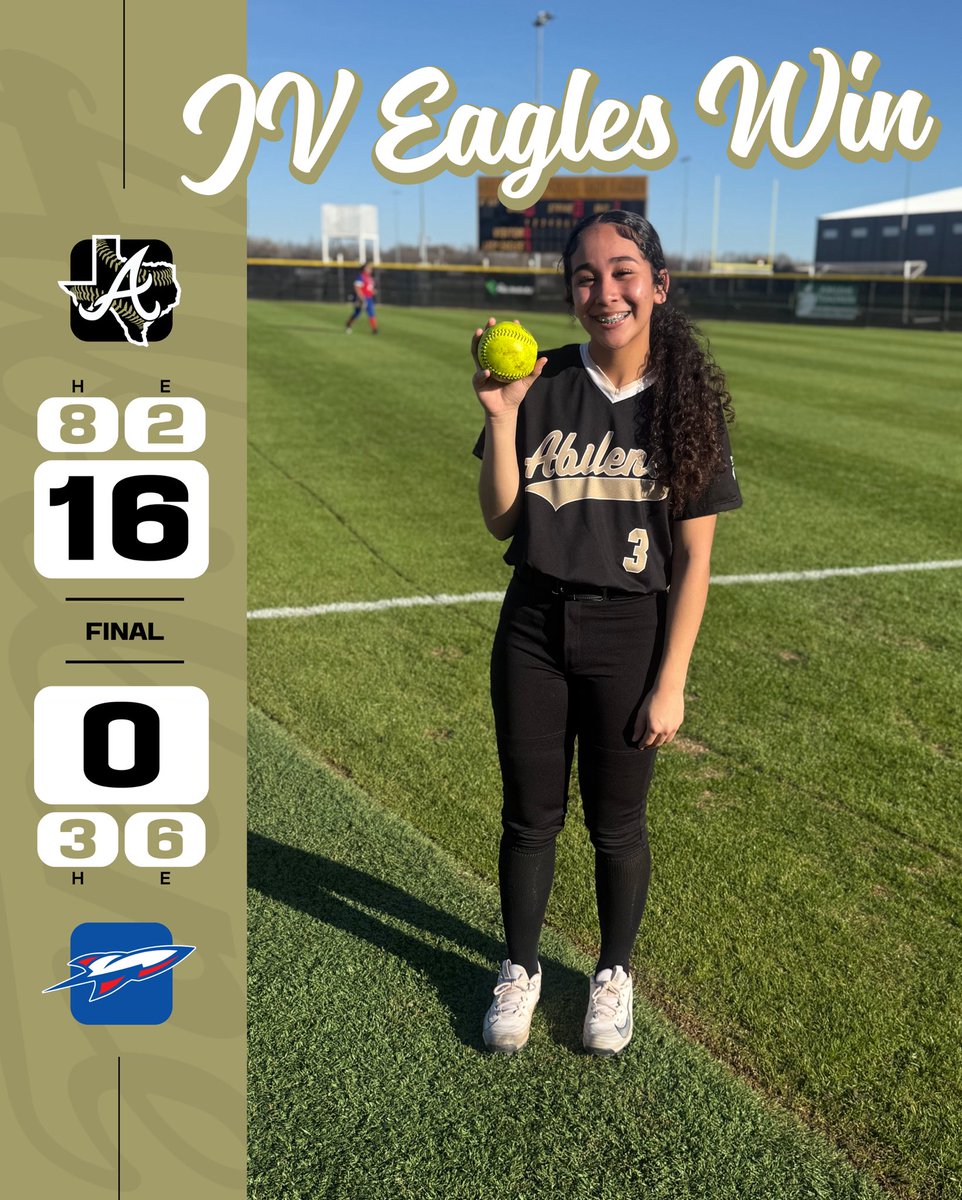 Eagle_Softball1's tweet photo. EAGLES JV WIN!

2B: A. Martinez, Gaona
3B: Borrego
HR: Monroe 💣
Hits: Mumford, Redman (2), Allen

Pitching:
A. Martinez (W) 2.0 IP 2H 0ER 0BB 2K
J. Monroe 2.0 IP 1H 0ER 1 BB 4K https://t.co/GsDPf2FpzB