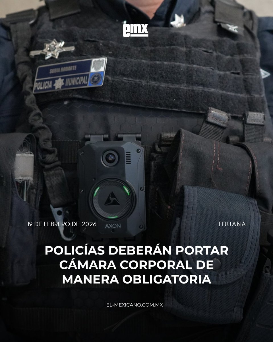 #Tijuana | Policías de Tijuana portarán cámaras corporales de forma obligatoria. La SSPCM inició capacitación para el uso adecuado del equipo, con el objetivo de fortalecer transparencia y rendición de cuentas. #eMX #Noticias