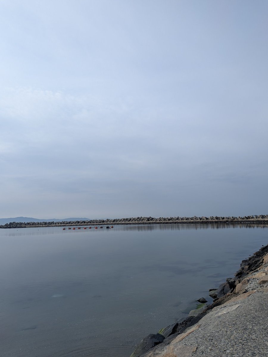 おはようございます。
遅いですが神社でお参りしてきました。
お守り買おうとしたらお守り売っている所が閉まっており(ご祈祷中の車がいる為)時間潰しに海にいます。平日の朝から海を眺めるというなんという贅沢でしょう。