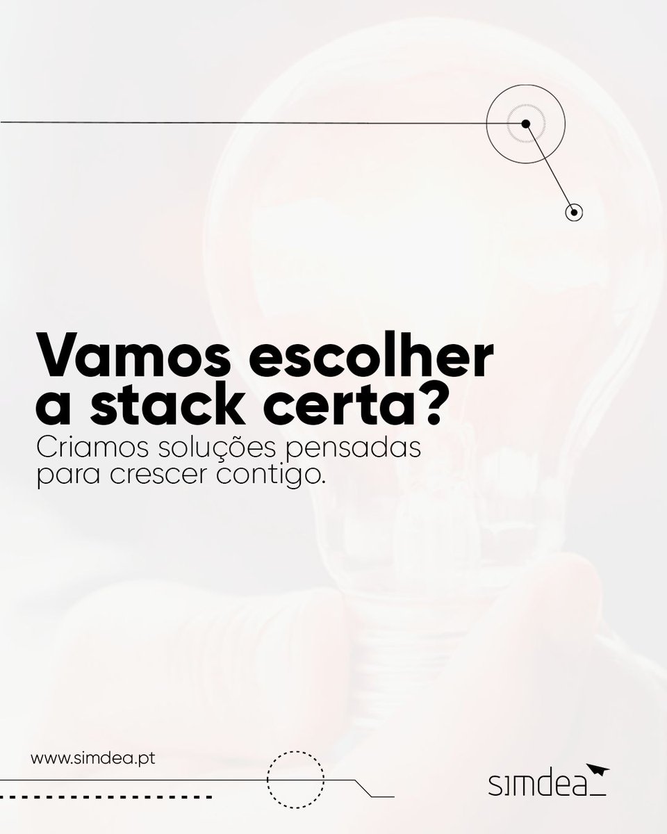 A tech stack é invisível para quem usa, mas decisiva para o sucesso.

Boas escolhas garantem performance, segurança e escalabilidade desde o início. 

Criamos soluções com bases sólidas. 
Fala connosco.