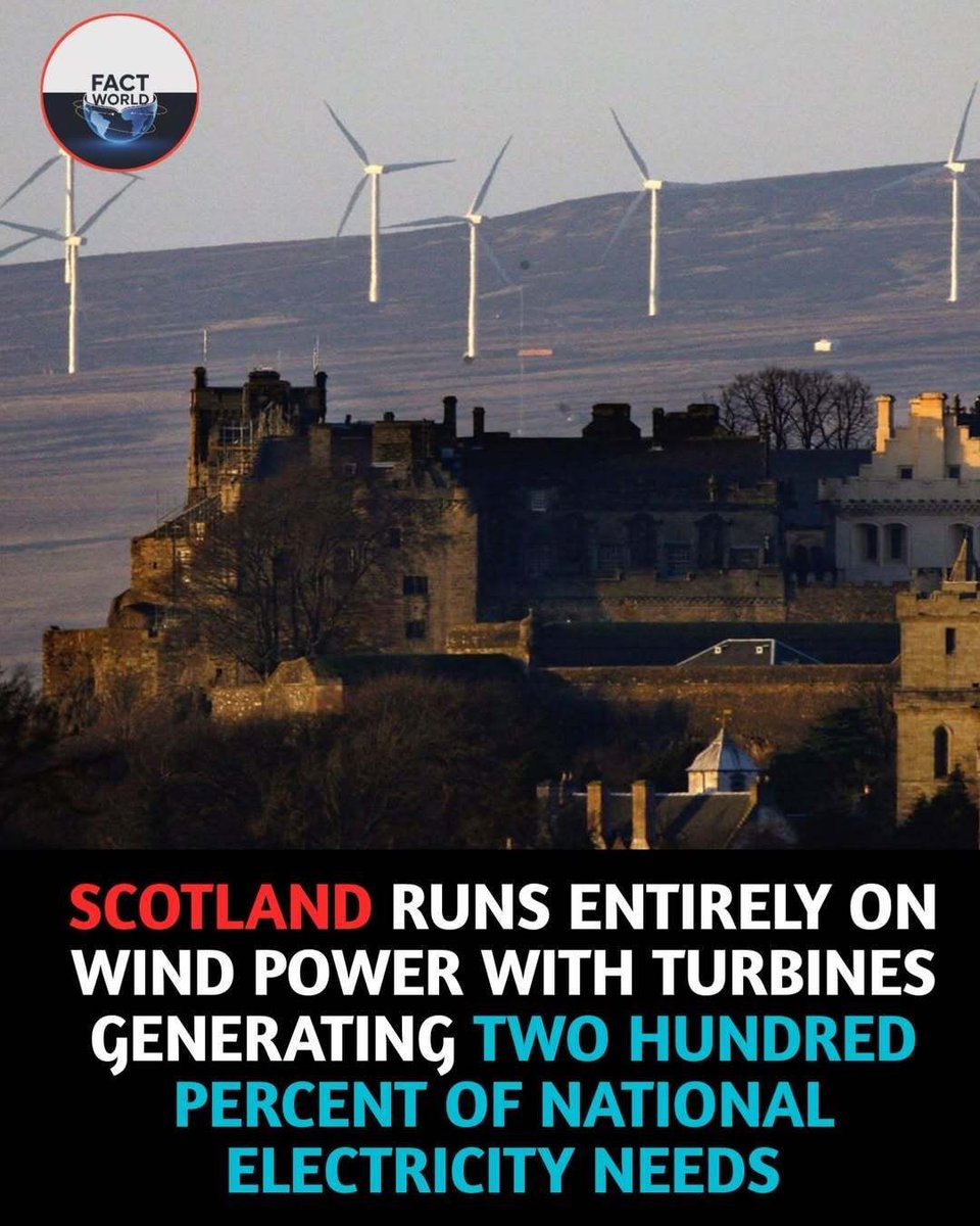 Scotland just delivered one of the most powerful clean-energy statements in modern history. On multiple occasions, the country’s wind turbines generated around 200% of national electricity demand, producing far more power than Scotland itself needed. 

It can be done!!!

No time