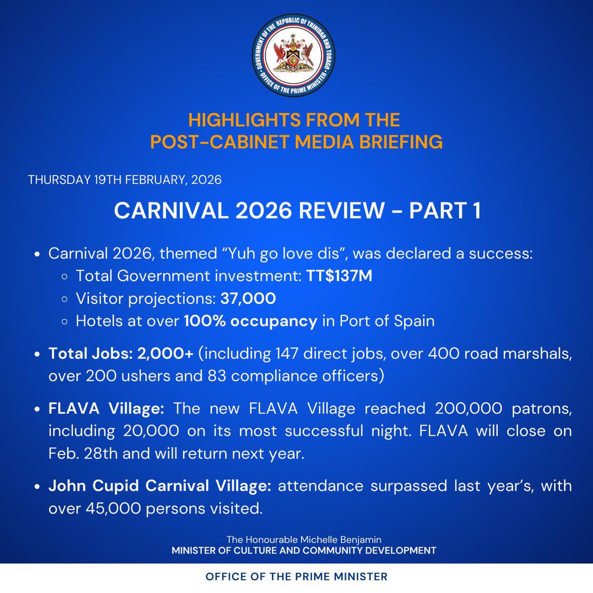 Trinidad and Tobago Government Communications tweet media
