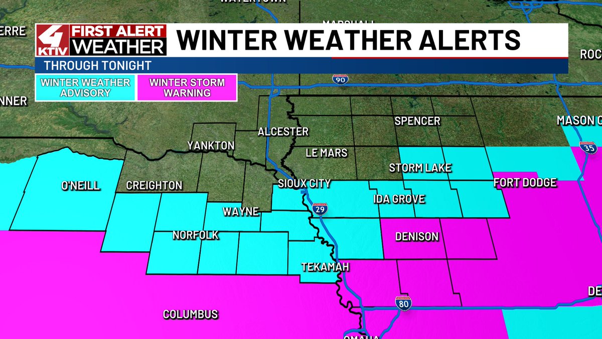 Snow will make for some slick conditions south of Sioux City tonight. How long will the snow chances continue?

To view the full forecast ktiv.com/2026/02/19/fir…