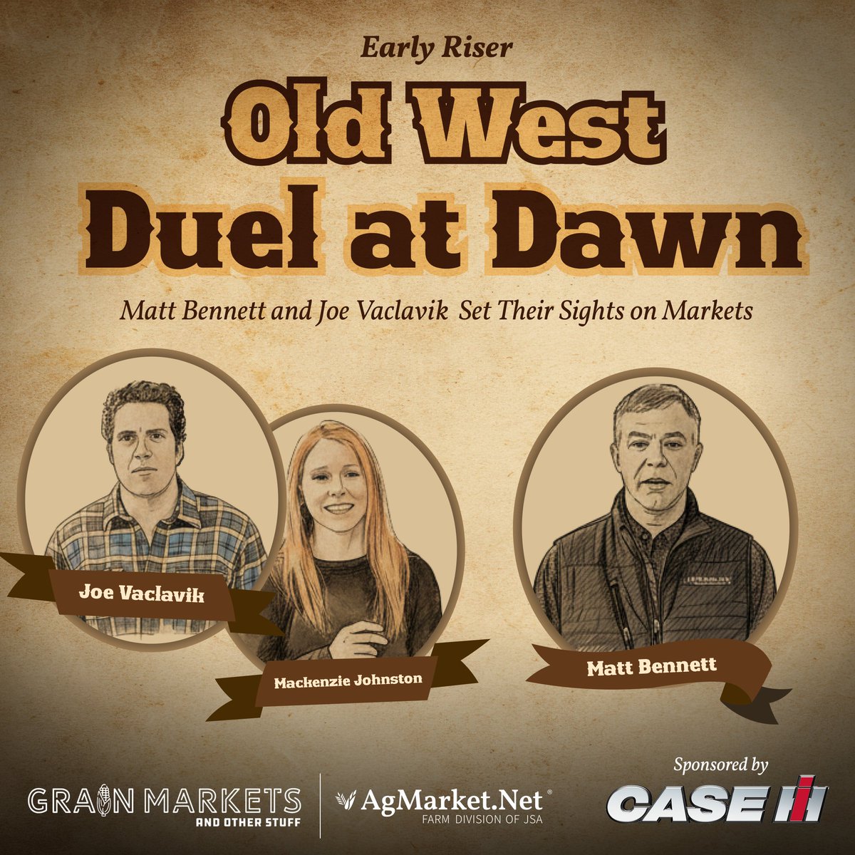 🎫Old West Duel at Dawn: Matt Bennett and Joe Vaclavik Set Their Sights on Markets
📅Thursday, Feb. 26
⏲️7 a.m. - Early Riser Session
📌Stars at Night Ballroom, B1
🌏Commodity Classic 

🤠The markets are like the Wild West as it takes courage and grit to not get winded. Grain