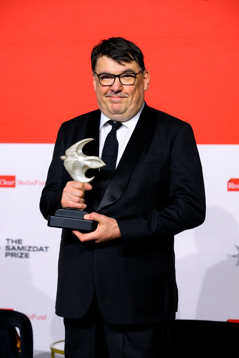 There's me now, winning The Samizdat Award for defending freedom of speech