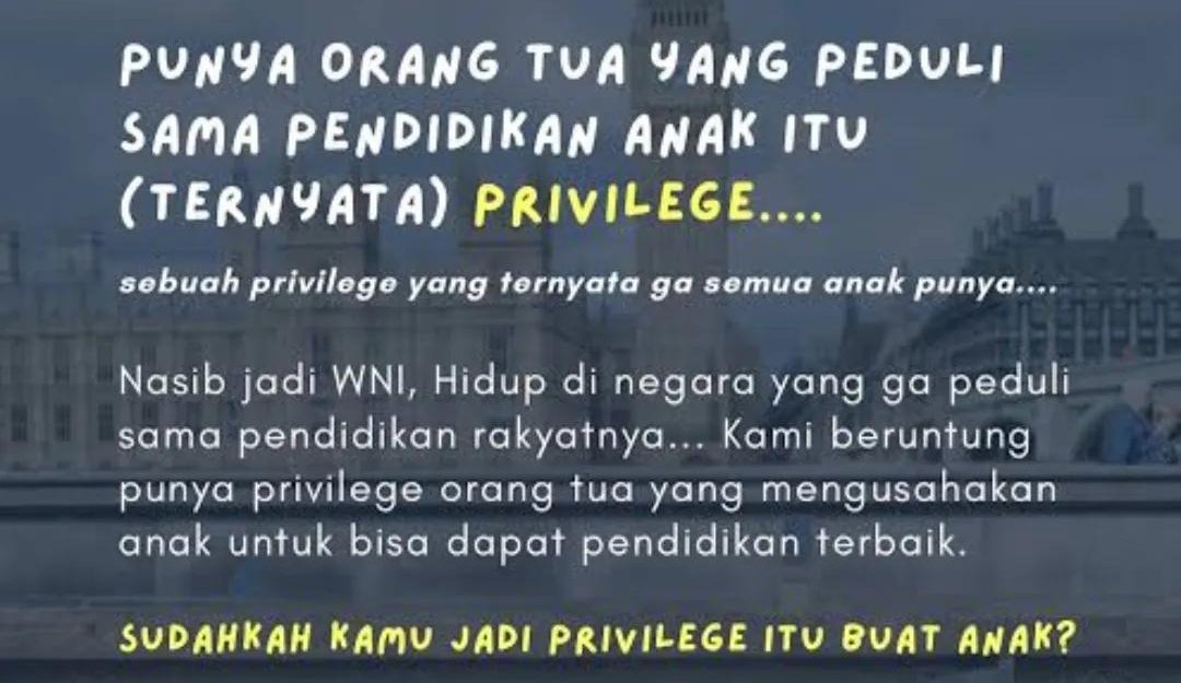 <a href="/6_arung/">WA</a> Kaget beneran kok bisa ada kalimat kayak gini di postingannya 🤣
"Hidup di nehlgara yang ga peduli sama pendidikan rakyatnya". Kata gw istighfar mbak, lu pulang indo terus mandi kembang 7 rupa dah biar sadar.