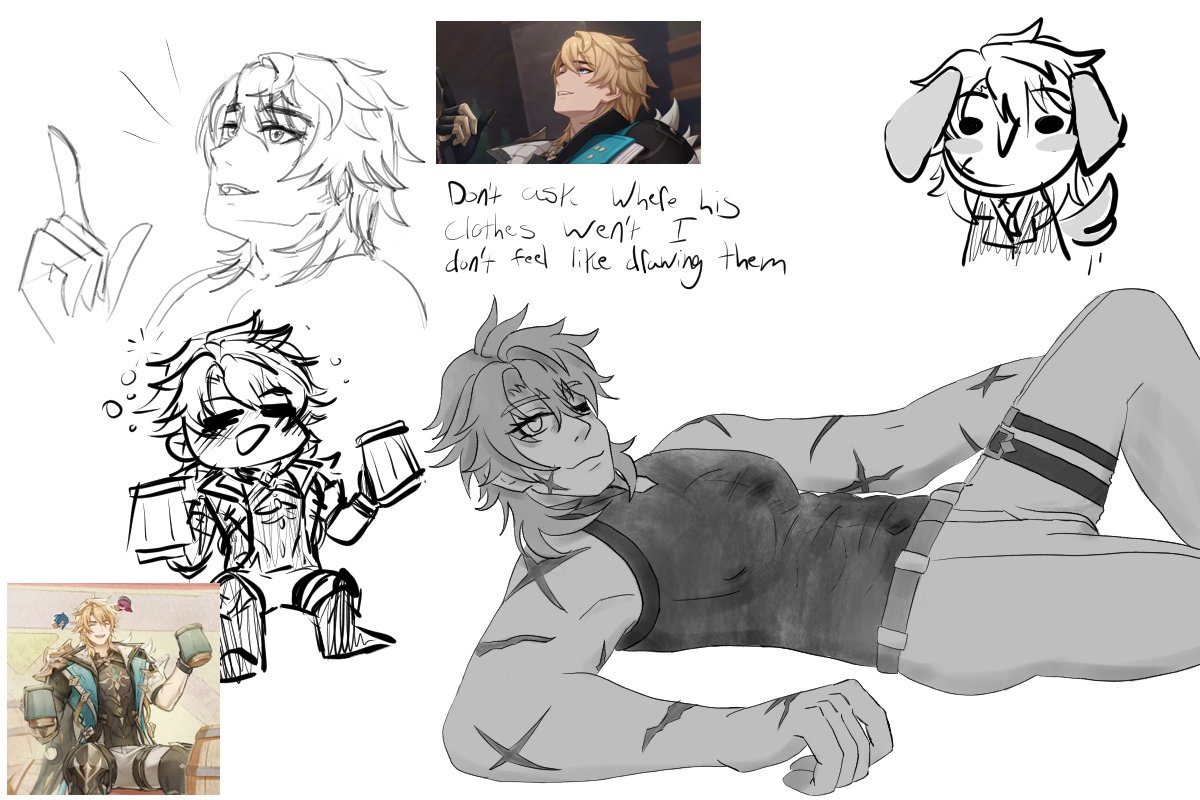 I've just been scribbling Varka he's all that's holding my mental state together rn #Varka