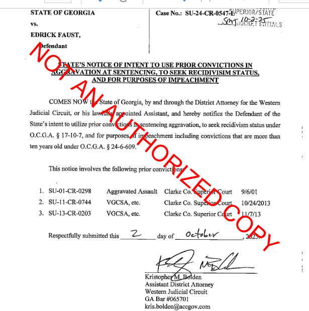 I do not see the amended notice on the docket at all. Judge Lott says she had it in her hand and that it was dated 10/2.

I only see the original notice, which provides notice of 3 cases. #EdrickFaust