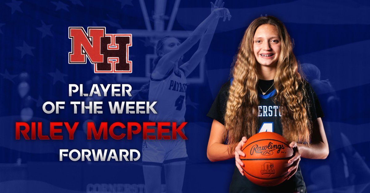Congratulations to our own Riley McPeek on being named <a href="/NHPreps/">News-Herald preps</a> POW! 
 “In a 66-32 win over Independence, Riley had 18 points, five rebounds, six steals and three blocks. In a 45-29 win over John Hay, had 20 points, seven rebs and two blocks 

Congrats, Riley! 

#PatriotPride
