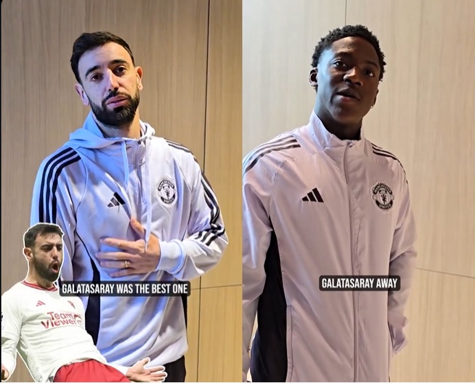 Manchester United: "Şimdiye kadar deneyimlediğiniz en iyi deplasman?"

- Bruno Fernandes "Galatasaray"
- Kobbie Mainoo: "Galatasaray