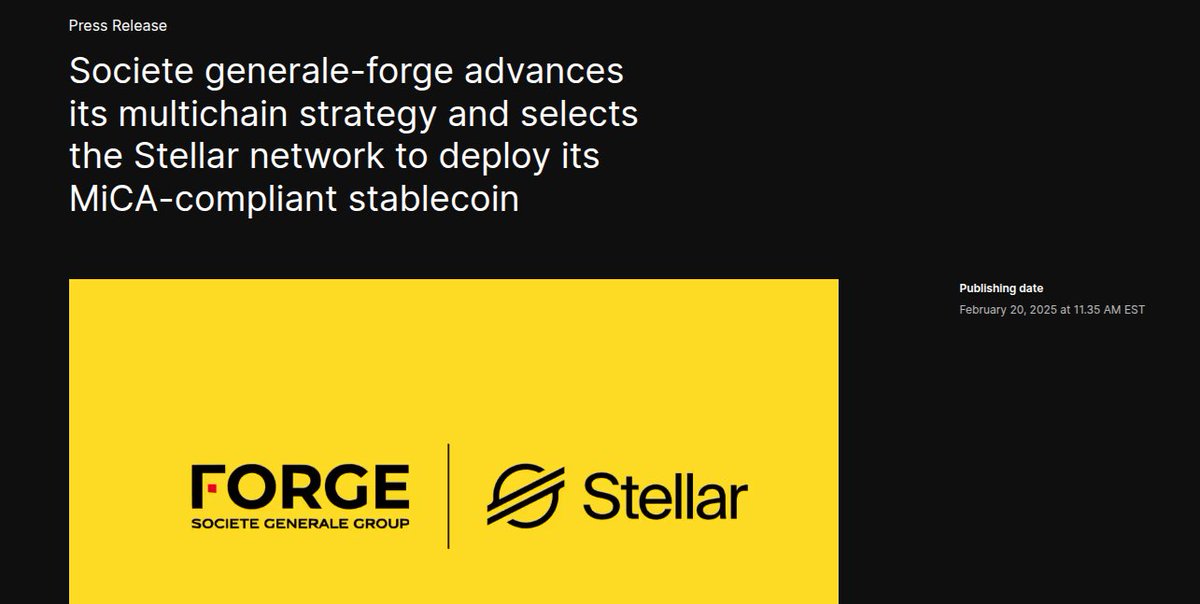 Palantir 🤝 Societe generale 🤝Stellar $XLM