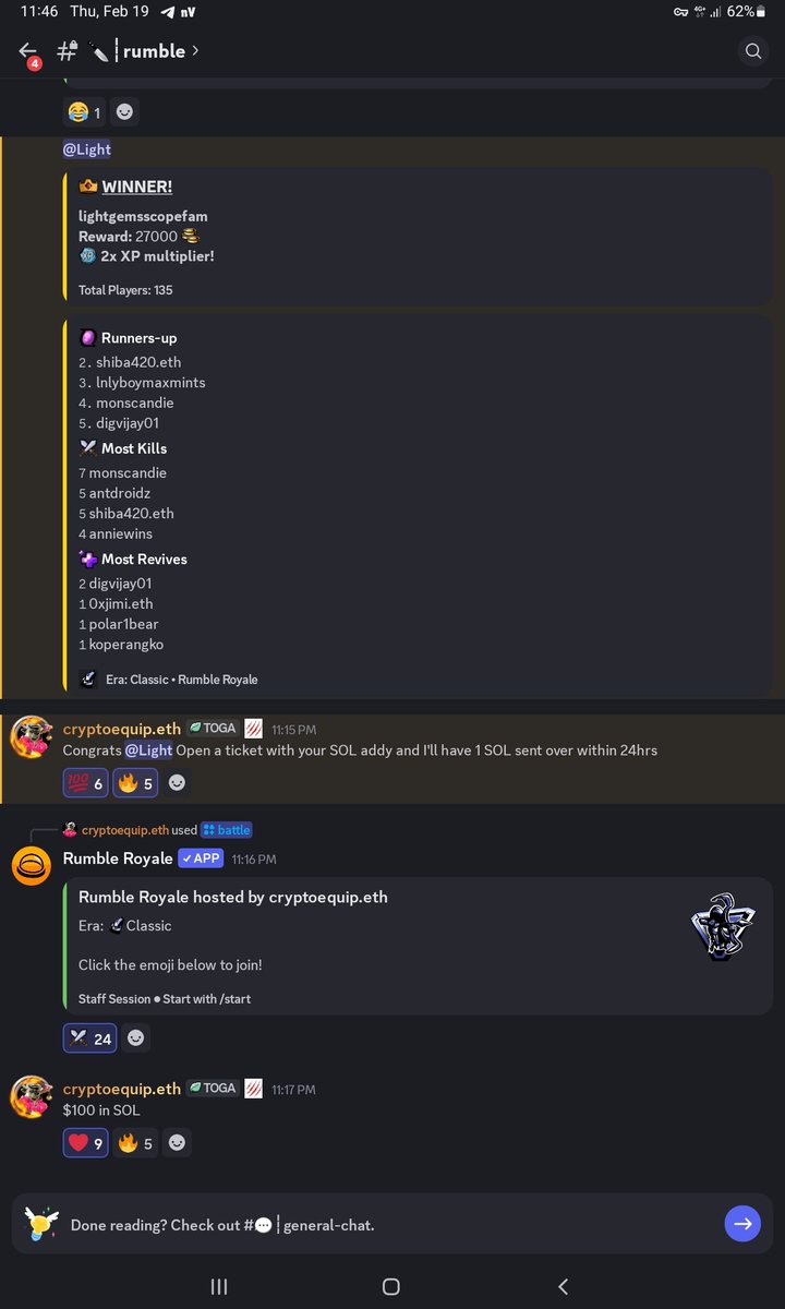 Gm <a href="/toga_coin/">TOGA COIN</a> believers
Rumbles are continuing in <a href="/bearandbullnft/">The Bear And Bull NFT</a> discord and today I won 1 Sol
Thx <a href="/cryptoequip/">cryptoequip.eth</a>
Legendry Founder 
Buy a <a href="/bearandbullnft/">The Bear And Bull NFT</a> asset or $TOGA coin and join our discord and enjoy amazing events
Let's go 🔥
CA
14E5km7LLUnhSVauyMFhD5NogXQpStuw2uMddow3boop