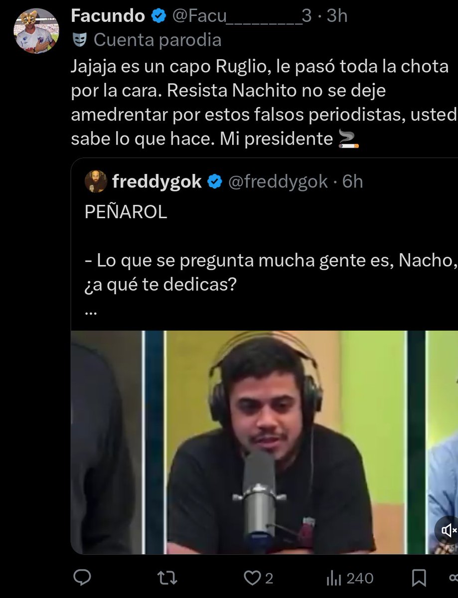 Pepito7481's tweet photo. @InfoCap_1891 @fabiodamian17_ @AurinegroW Solo los hinchas de nacional le festejan las estupideces de Ruglio. Cuando los de frente quiere que RUGLIO siga y lo ven como buen presidente fíjate de que lado de la mecha te encontrás. https://t.co/1PpBnMFtSs