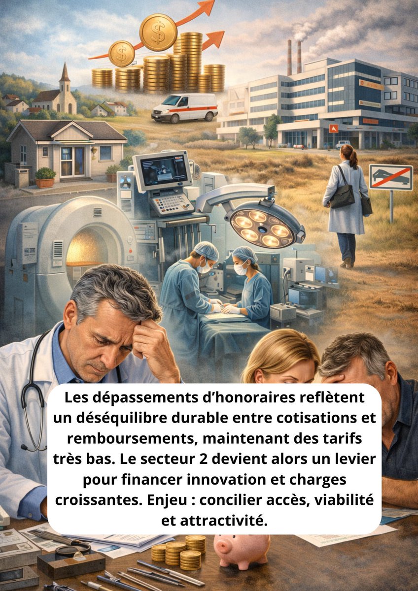 LE_SML's tweet photo. Les dépassements d’honoraires ne sont pas qu’un choix individuel. Avec un déséquilibre durable entre cotisations et remboursements, la Sécu maintient des tarifs très bas. Face à la hausse des charges, le secteur 2 devient souvent le seul levier pour financer innovation et qualité https://t.co/K8YXvN5Tsh