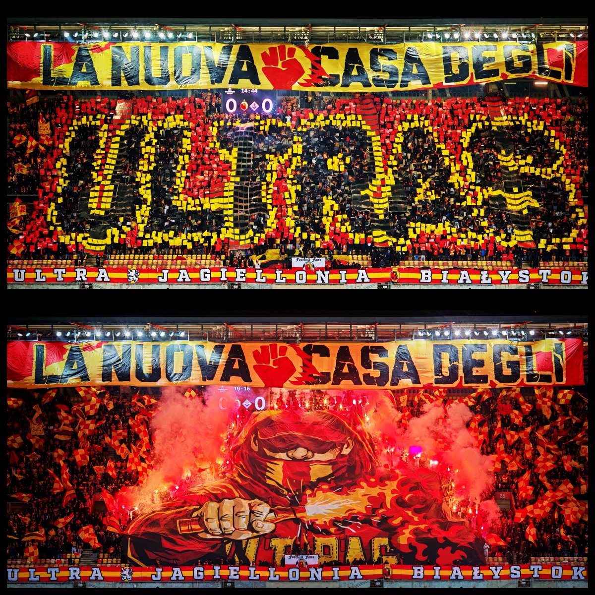 ujb2002's tweet photo. La Nuova Casa Degli ULTRAS✊🔥

Ruch Ultras wywodzi się z Włoch, jednak jego nowym domem od wielu lat jest Polska, w której nasza grupa od jakiegoś czasu wiedzie prym🔝

Jest to piękna klamra, bowiem to również na naszym stadionie hasło Ultras pojawiło się po raz pierwszy w Polsce ponad 40 lat temu 🔴🟡🔴
#JAGFIO