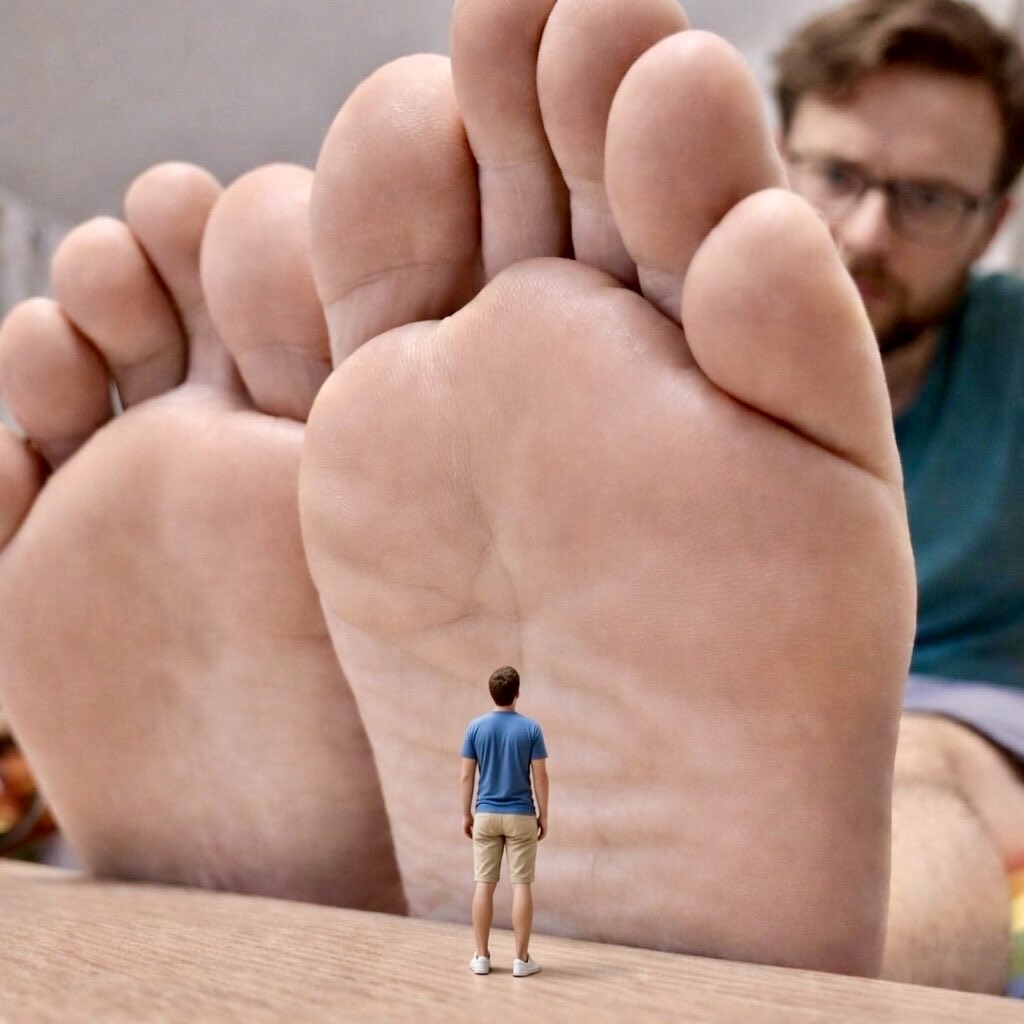 JamesVt89's tweet photo. “Hmm.. Did something just touch my foot?”

The tiny man shrunk rapidly as he reached out to touch the giant’s foot to get his attention. https://t.co/iKtBJRB0E5