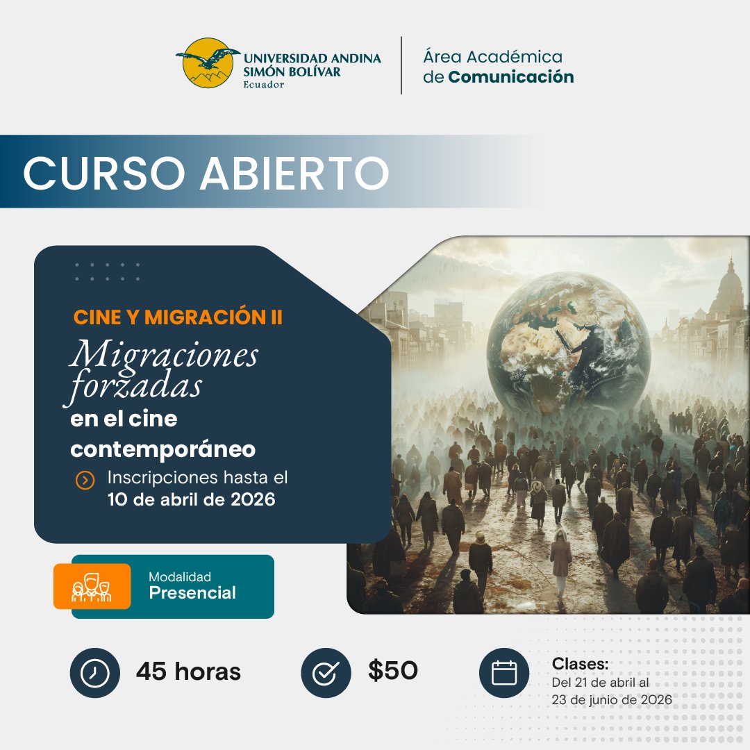 🎬🌍 𝗠𝗶𝗴𝗿𝗮𝗿, 𝗿𝗲𝘀𝗶𝘀𝘁𝗶𝗿, 𝗰𝗼𝗻𝘁𝗮𝗿

𝗖𝗶𝗻𝗲 𝘆 𝗺𝗶𝗴𝗿𝗮𝗰𝗶𝗼́𝗻 𝗜𝗜: 𝗠𝗶𝗴𝗿𝗮𝗰𝗶𝗼𝗻𝗲𝘀 𝗳𝗼𝗿𝘇𝗮𝗱𝗮𝘀 𝗲𝗻 𝗲𝗹 𝗰𝗶𝗻𝗲 𝗰𝗼𝗻𝘁𝗲𝗺𝗽𝗼𝗿𝗮́𝗻𝗲𝗼 propone un análisis crítico sobre cómo el cine aborda el exilio, el desplazamiento forzado y la