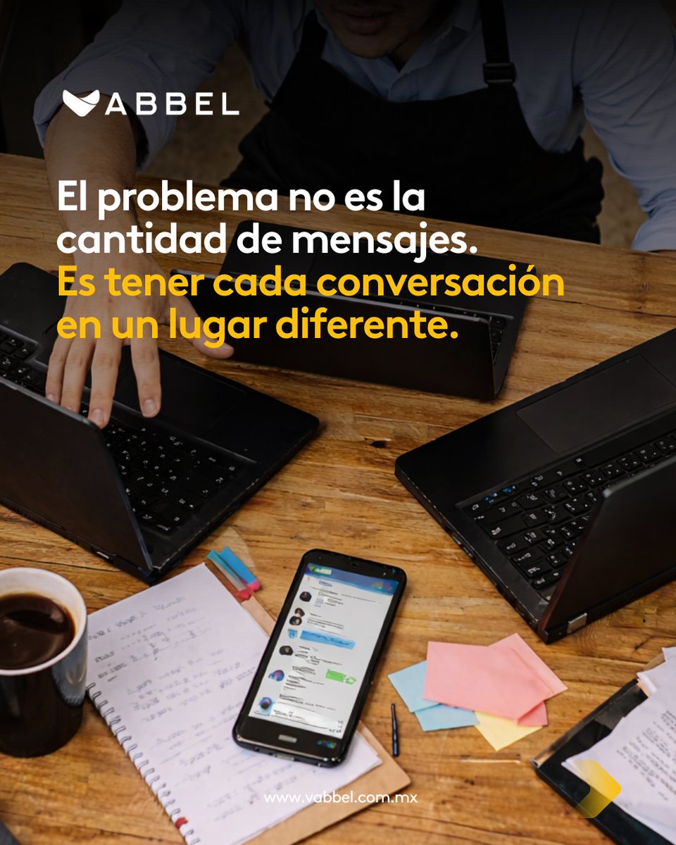_Vabbel's tweet photo. Tus clientes te hablan por todos lados. El problema no es responder, es que nada está en un solo lugar.
.
#AtencionAlCliente #ServicioAlCliente
#Ventas #Pymes #Negocios https://t.co/9q3otHcV8T