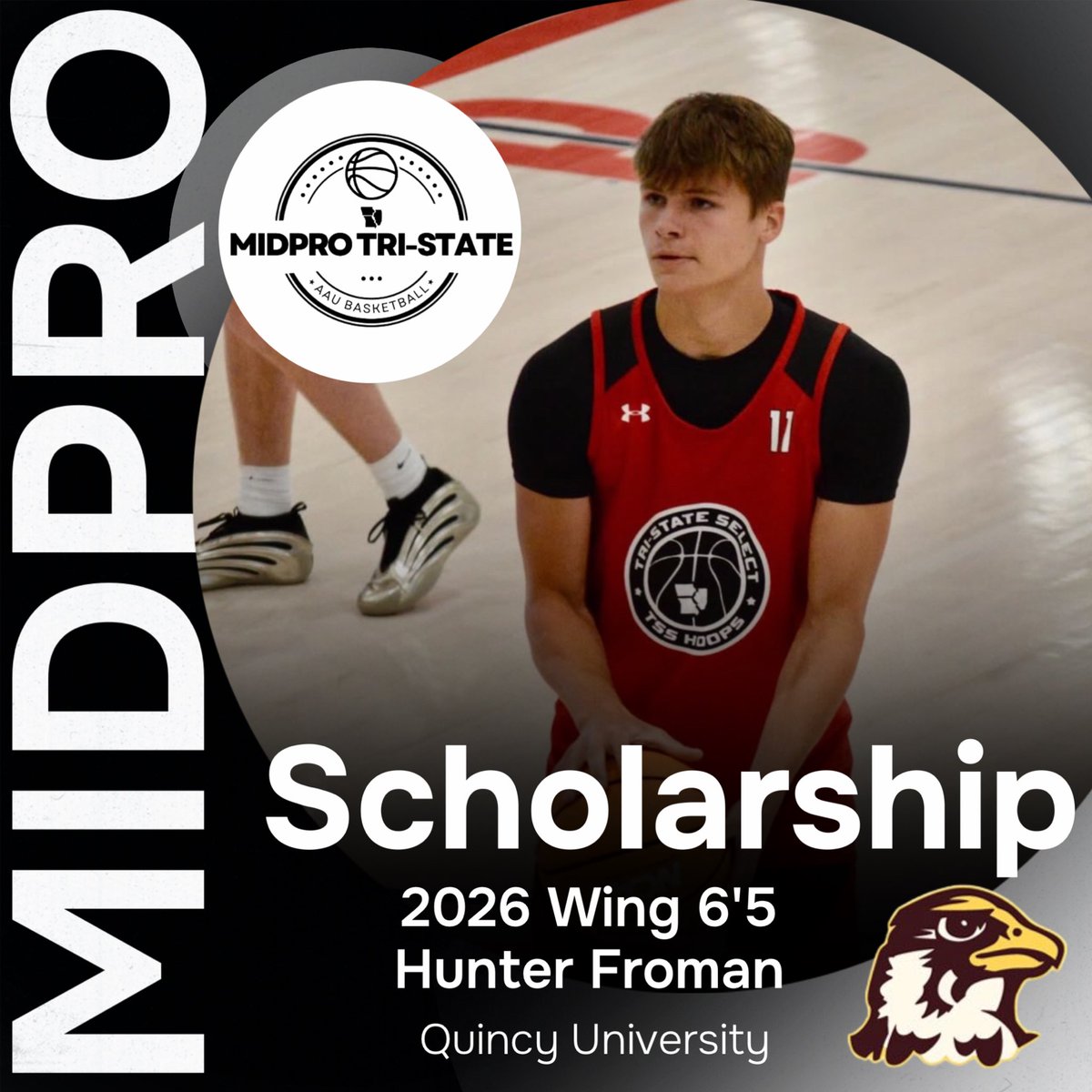 MidProAcademy's tweet image. 2027 Wing 6’5 Hunter Froman @HunterFroman has received a scholarship from Quincy University (D2). @MidProTriState 

#MidProFam #ThisIsWhatWeDo #TrustTheProcess #EarnYourRespect #CreateYourStory