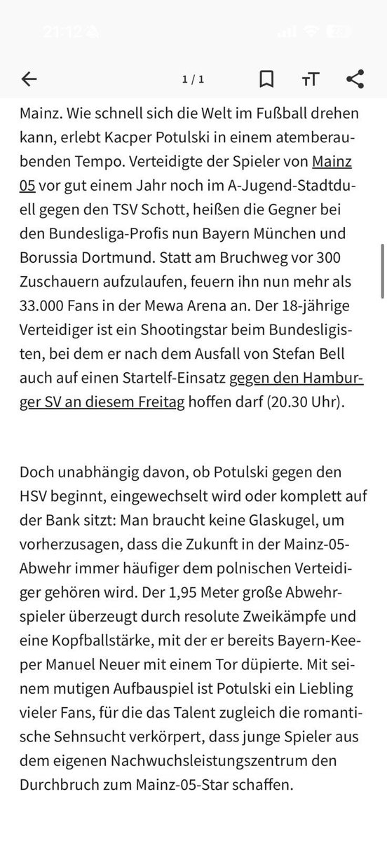 PBartek10's tweet image. Kacper Potulski @1FSVMainz05 @Bundesliga_DE #BundesTAK #potulski @aznachrichten 
allgemeine-zeitung.de/sport/fussball…
@FlorianSchlecht