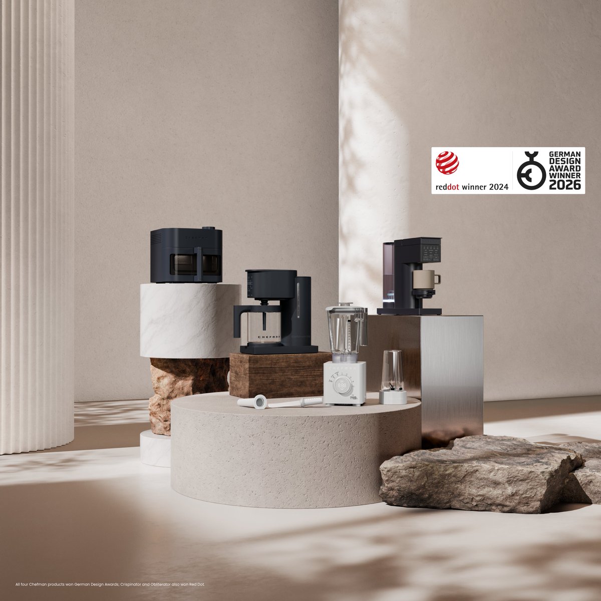Chefman is honored to be recognized as a 2026 German Design Award Winner. 🏆

The German Design Award, presented by the German Design Council, is one of the world’s leading distinctions for outstanding product and communication design. It highlights innovations that demonstrate
