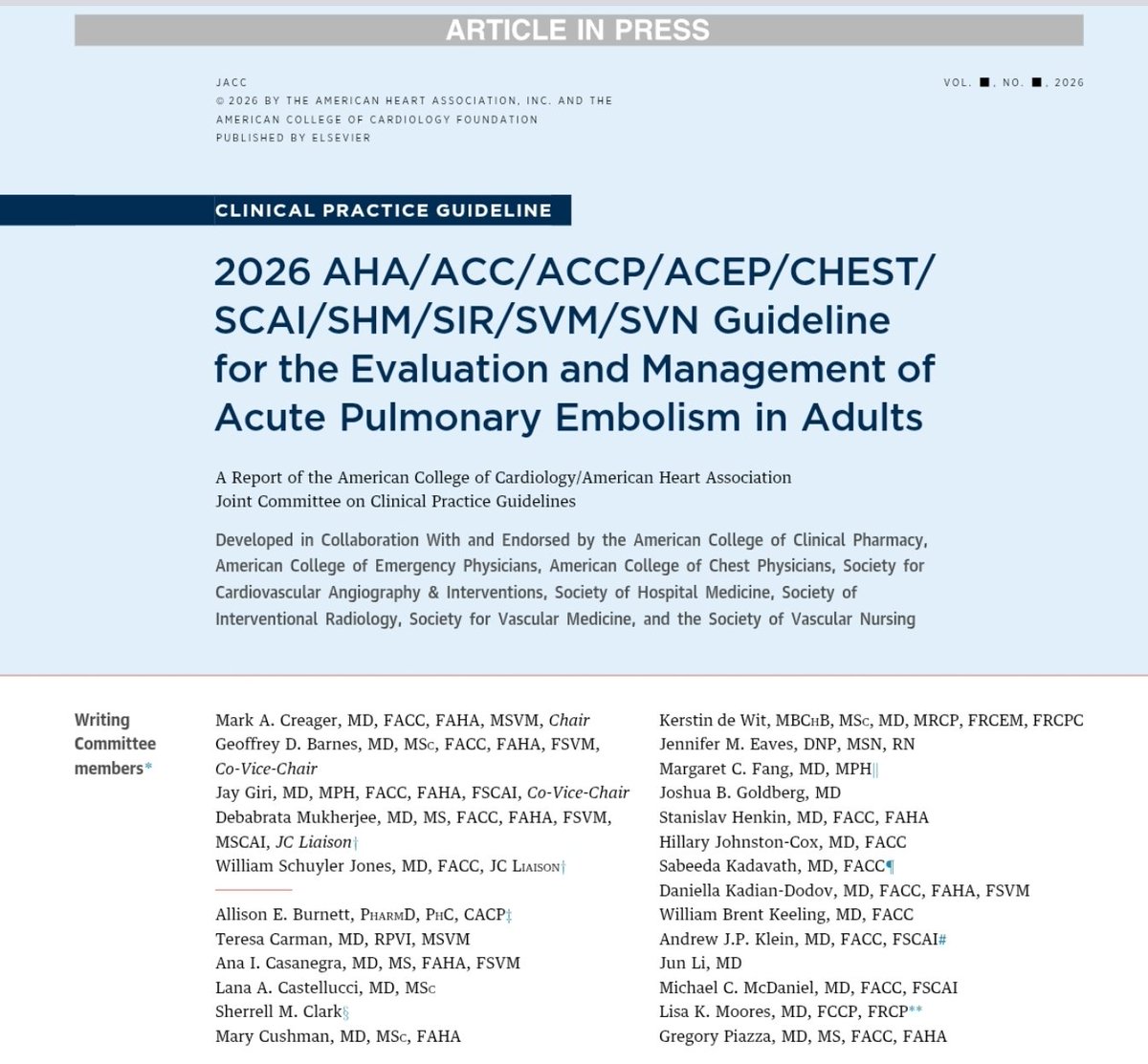 🚨 The 2026 AHA/ACC PE guidelines changed how we think about pulmonary embolism.
Not just new treatments — a new clinical framework.
Say goodbye to “massive vs submassive.”
Meet A–E PE Clinical Categories 🧵👇