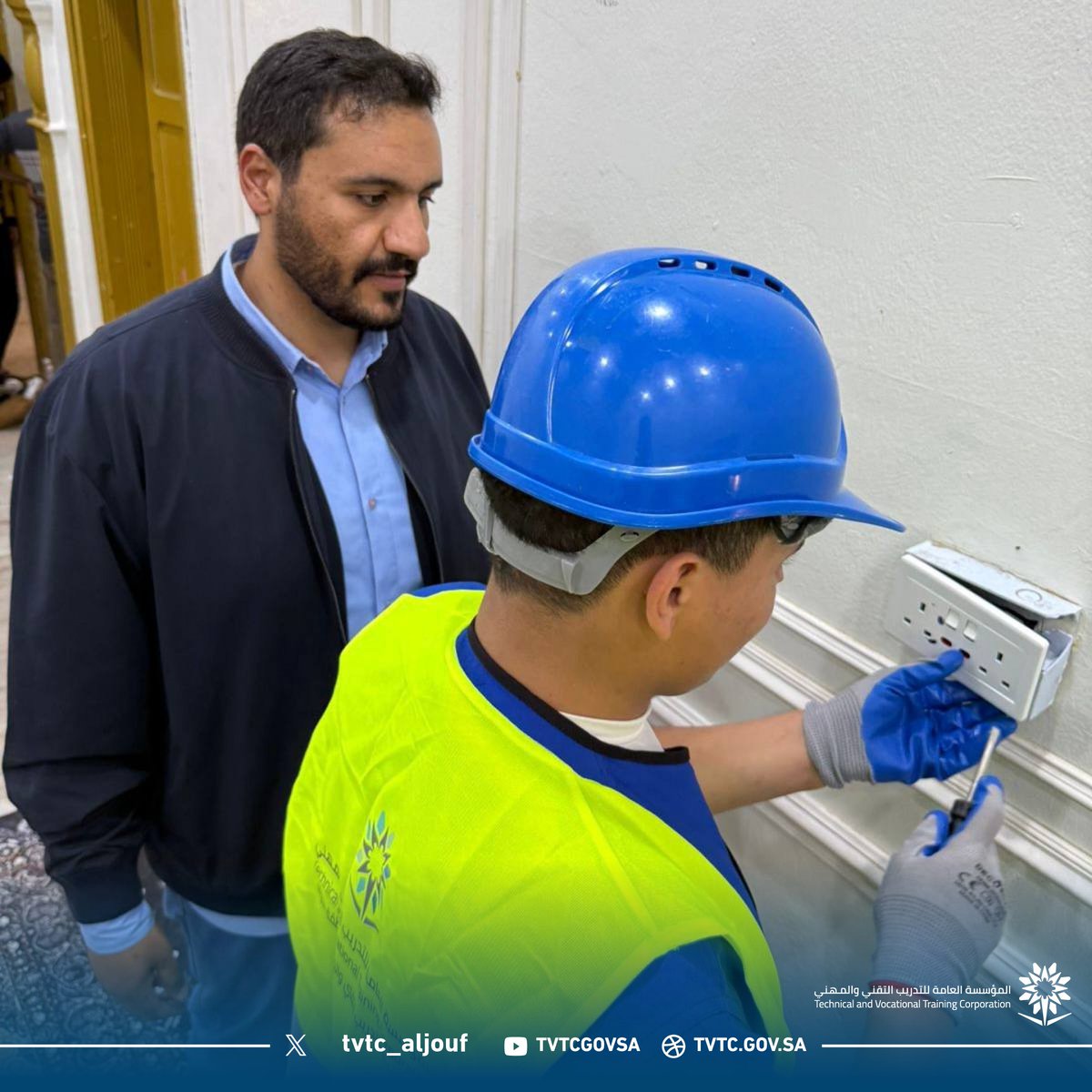 tvtc_aljouf's tweet photo. انطلقت صباح اليوم حملة «تقني العطاء» التي تنفذها الإدارة العامة للتدريب التقني والمهني بمنطقة الجوف، بالشراكة مع مؤسسة عسيب للأعمال الإنسانية، ضمن مبادرة الصيانة التطوعية المنبثقة عن مذكرة التعاون التشاركية التي رعاها صاحب السمو الملكي الأمير فيصل بن نواف بن عبدالعزيز أمير منطقة #الجوف – حفظه الله –.

#التدريب_التقني
