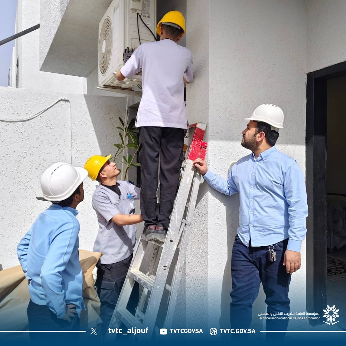 tvtc_aljouf's tweet photo. انطلقت صباح اليوم حملة «تقني العطاء» التي تنفذها الإدارة العامة للتدريب التقني والمهني بمنطقة الجوف، بالشراكة مع مؤسسة عسيب للأعمال الإنسانية، ضمن مبادرة الصيانة التطوعية المنبثقة عن مذكرة التعاون التشاركية التي رعاها صاحب السمو الملكي الأمير فيصل بن نواف بن عبدالعزيز أمير منطقة #الجوف – حفظه الله –.

#التدريب_التقني