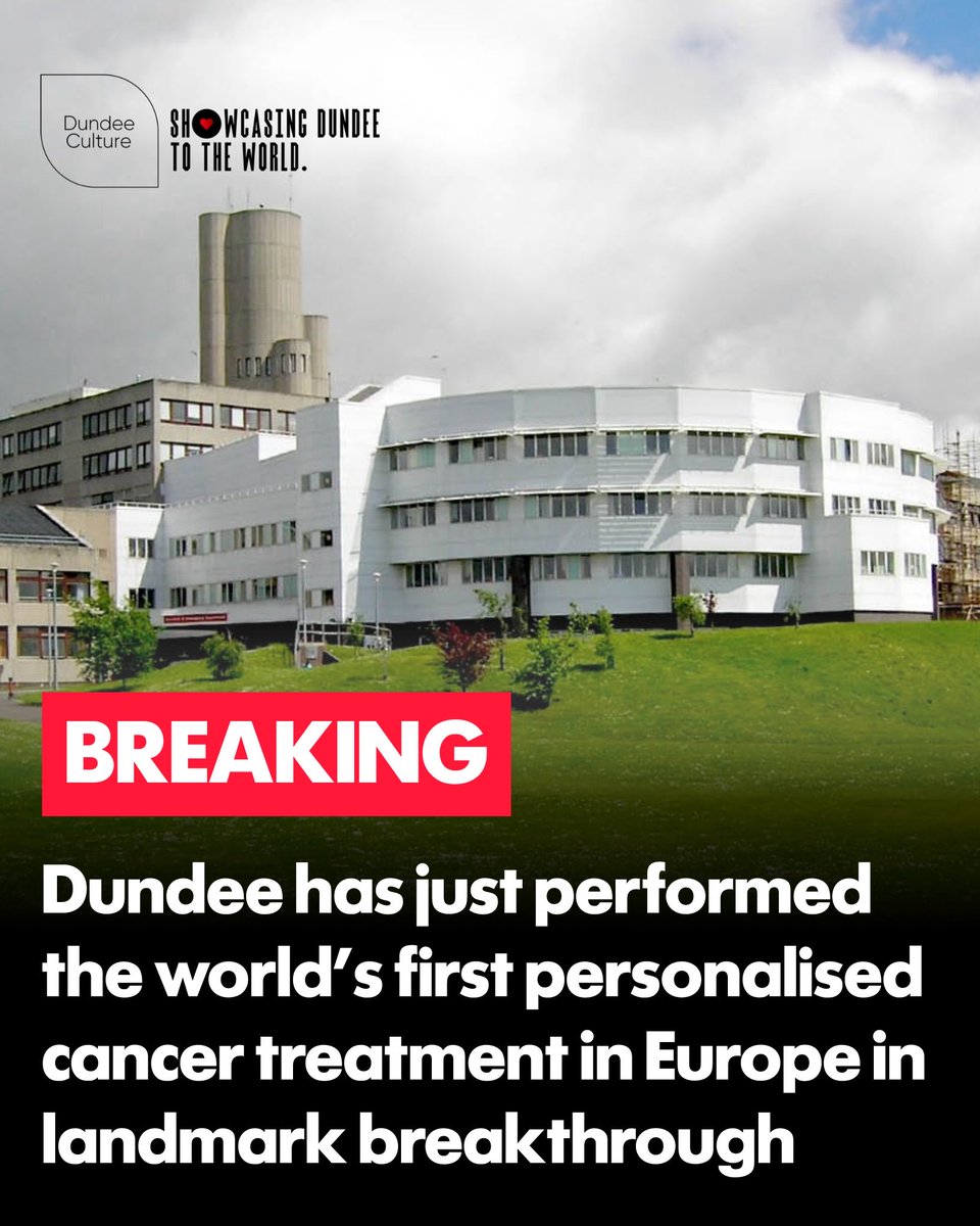 🚨🚨🚨 BREAKING: Dundee is leading the way in global cancer research.

Ninewells Hospital has delivered Europe’s first personalised cancer vaccine as part of a pioneering international trial - a potential “game changer” for treatment worldwide.

A huge achievement!