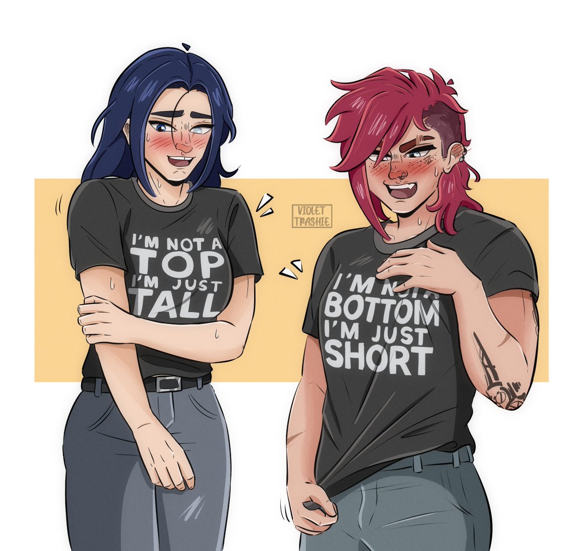 ok but why does vi look so offended? 😂 the shirts made me laugh so I had to (tbh we all know they're sometimes 😌) #caitvi