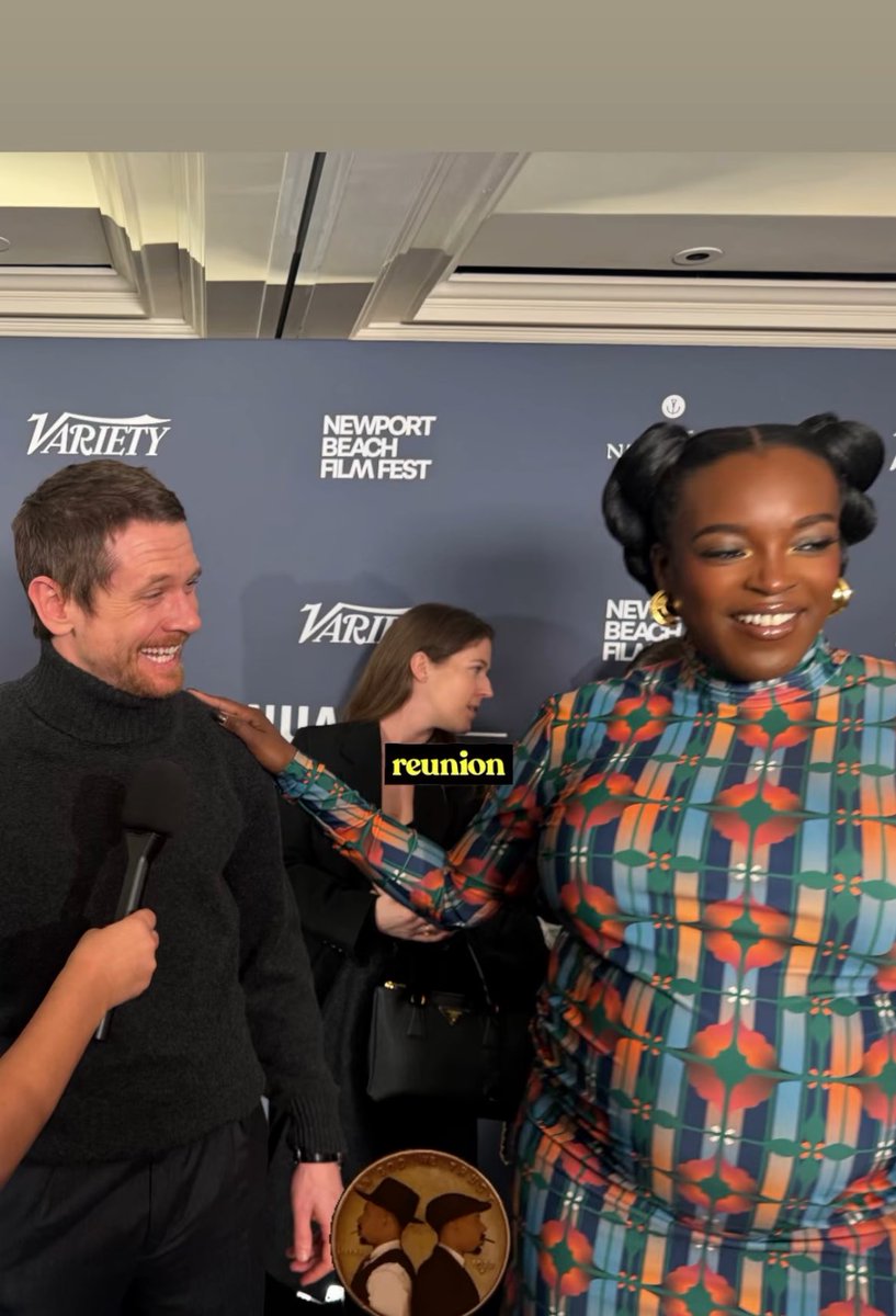 Sinners co-stars Jack O’Connell and Wunmi Mosaku reunite at the Newport Film Festival and look all cutesy together!!!