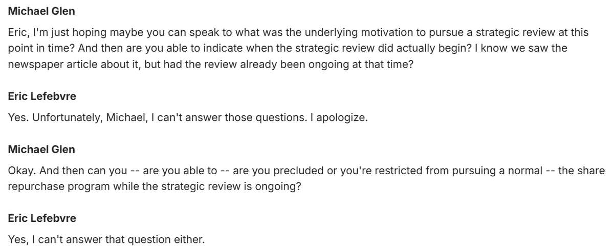 Guyquity's tweet photo. $MTY $MTY.to call

“Strategic review ongoing and active”
“Can't comment”
“A number of things in the air”
Record FCF again. Balance sheet at ~2x. Trading around 7x FCF.
If this ends in a sale, a 12–15x FCF multiple isn't crazy for an asset-light franchisor with this cash profile⬇️ https://t.co/cpivlIFlo3