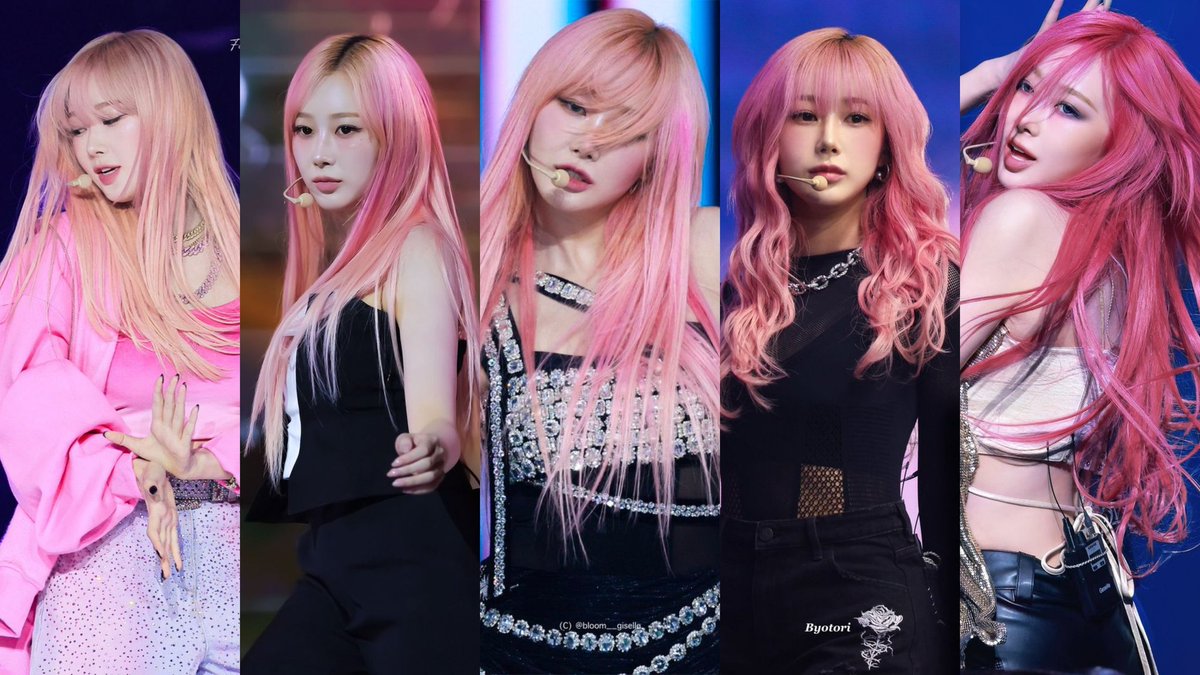 This is not all the shade of pink she changed like pink hair was so serious for her