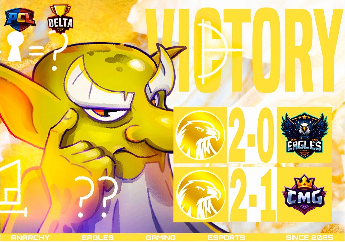 #ClashRoyale • #Resultados 📊

La "H" no es muda 🤫🇭🇳.

🆚️ • <a href="/EaglesGamingCR/">EaglesGaming</a> 
🏆 • <a href="/PrimeraClashLg/">PrimeraClashLeague</a>
📊 • 2-0 ✅️
⭐ • <a href="/_RainbowCR/">Rainbow</a> + <a href="/TrainerMonzon/">Trainer Monzón</a> 🫂

🆚️ • <a href="/CMG_EsportsCR/">CMG E-Sport</a> 
🏆 • <a href="/DeltaCup_2/">Delta Cup</a> 
📊 • 2-1 ✅️
⭐ • <a href="/_RainbowCR/">Rainbow</a> 🐐

#WeAreAEG #AlwaysAEG 🦅.