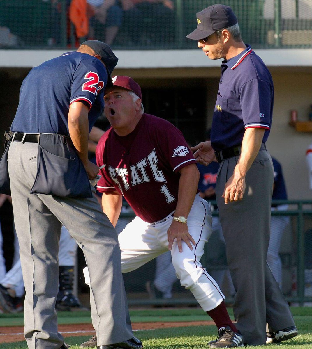 Ron Polk politely asks for clarification on a call during a 2006 series at Auburn.