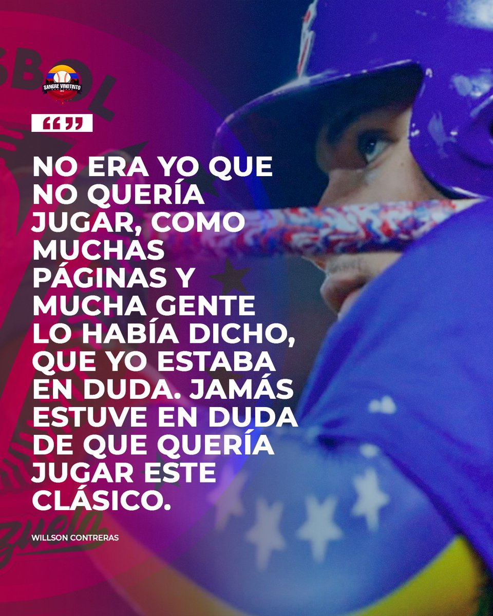 SangreVT's tweet image. 𝕊𝕒𝕟𝕘𝕣𝕖, 𝕠𝕣𝕘𝕦𝕝𝕝𝕠 𝕪 𝕣𝕖𝕧𝕒𝕟𝕔𝕙𝕒 ⚾️✨

Ni los contratos millonarios ni los rumores detienen a estos tres. Willson, Ranger y Wilyer hablaron claro en #1BExtrainning de @1baseballtv sobre su compromiso con Venezuela para el Clásico Mundial.