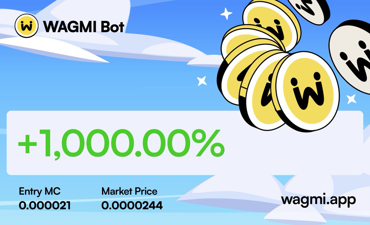 Wagmi is coming soon, and BETA users are already using it...

we sent every beta user $8 to test!

and we’re adding a few more people for wagmi early birds.

to get in:
- create your Wagmi account
- comment your Wagmi wallet address below

create it here: t.me/wagmitradebot