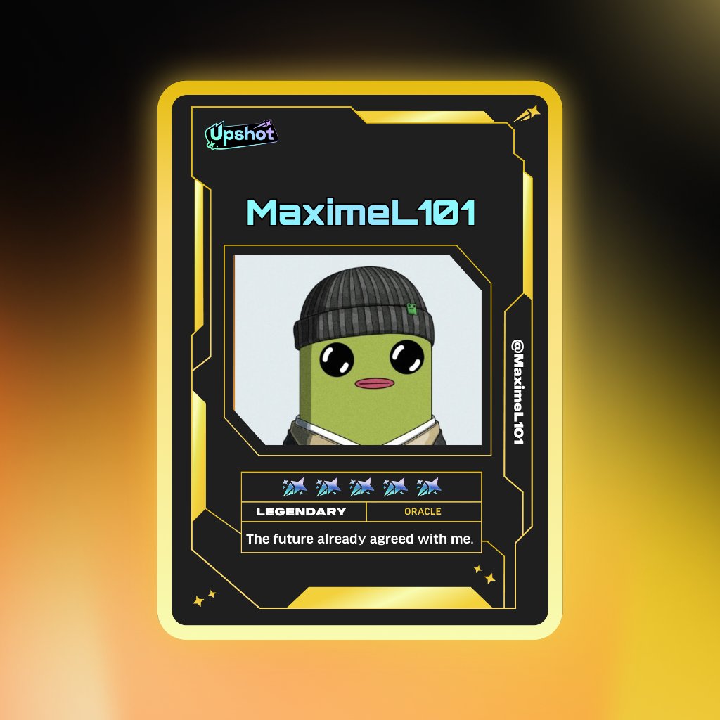 MaximeL101's tweet image. Just ripped my Predictor Card!

Ready to claim instant cash prizes, free packs and more.

Welcome to Prediction Play on @upshot_cards