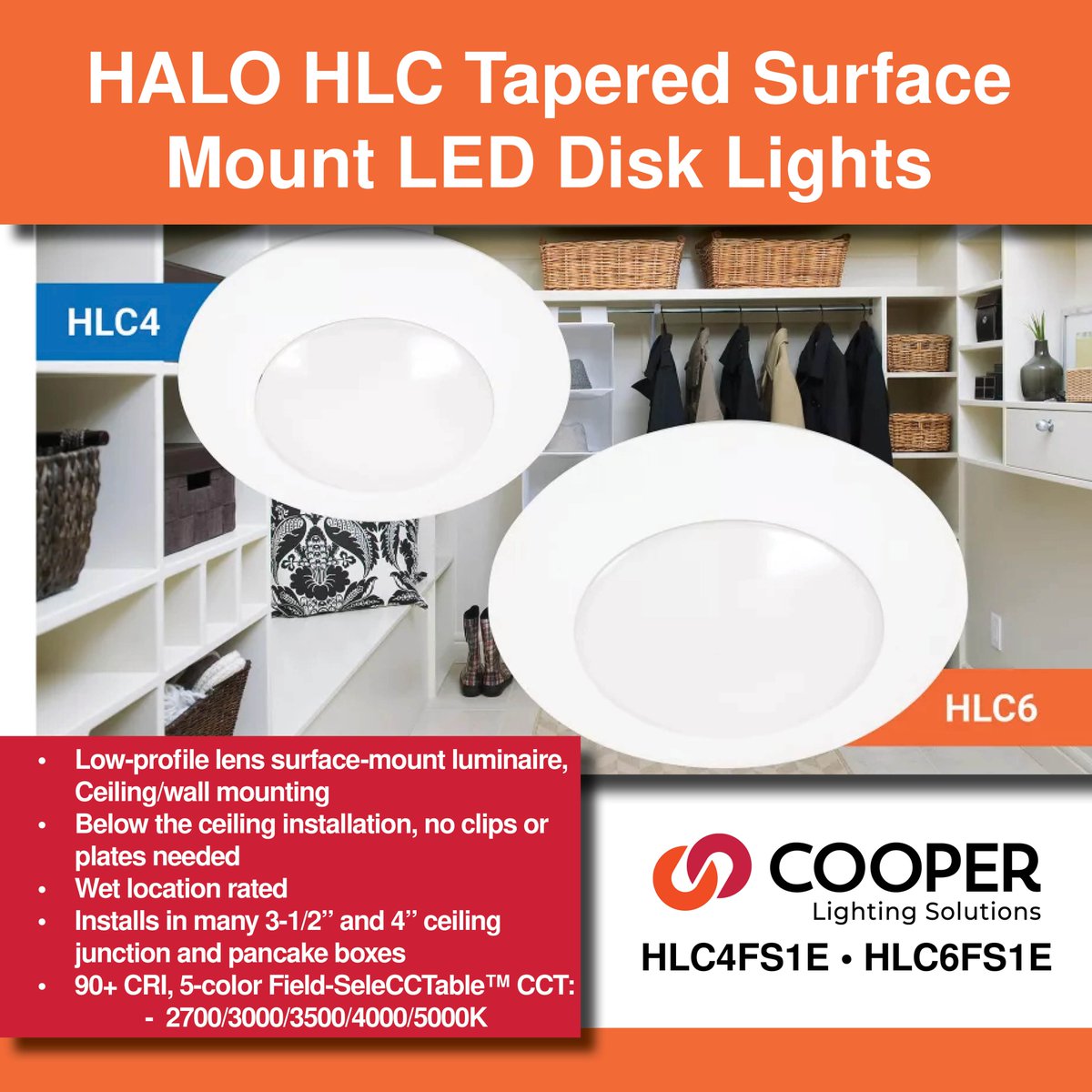 Check out these Halo HLC Tapered Surface Mount LED Disk Lights! 💡

Features include:
✅ Low-profile lens surface-mount luminaire, ceiling/wall mounting
✅ Below the ceiling installation, no clips or plates needed
✅ Wet location rated
... and more!

Upgrade your lighting space