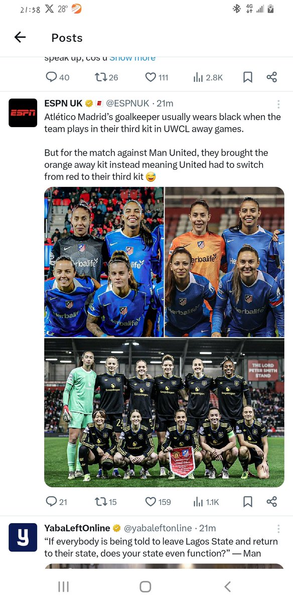 <a href="/PoojaMedia/">POOJA!!!</a> Look at this story I just read, it's the UWCL match that's currently going on now, between Manchester Women and Atletico Madrid women. The home team had to switch to there third kit to favor the away team.
But a team that's just growing up with little or no fanbase yet, decided