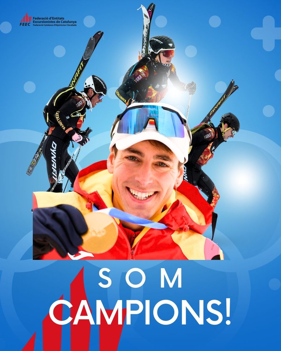 Oriol Cardona es vesteix d'or, 🥇som campions olímpics

L'esquí de muntanya català fa història als JJOO <a href="/milanocortina26/">Milano Cortina 2026</a> amb la victòria i medalla d'or del banyolí Oriol Cardona Coll. 

El berguedà Ot Ferrer Martínez 5⃣è i la bagenca Maria Costa Díez 1⃣2⃣a , han completat una