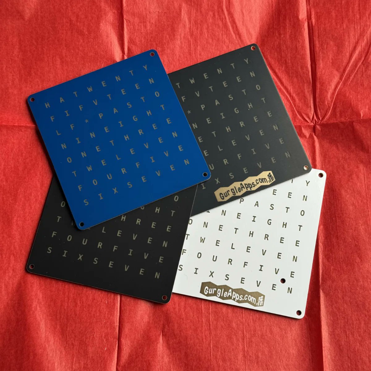 GurgleApps's tweet image. Due to popular demand our new shop gurgleapps.com stocks black and blue no logo faceplates for our @Raspberry_Pi  pico operated word clock. Go on over and check them out. Also offering different colour cases. #electronics #maker @RaspberryPi_org