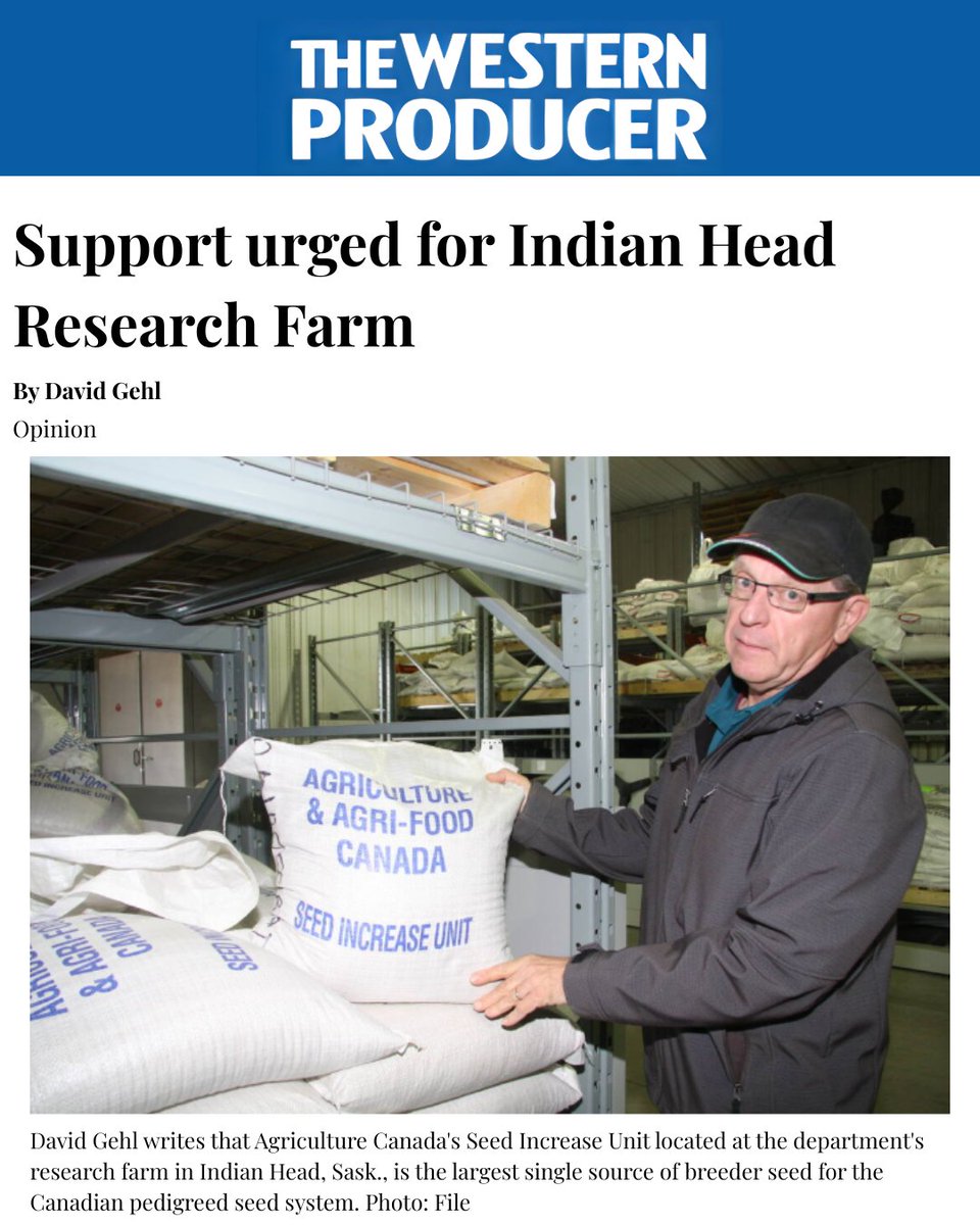 The Indian Head Research Farm is part of western Canada's identity, and shouldn't close its doors. David puts it well:
 
- it results in job loss in the community 
- It is the largest single source of breeder seed for the Canadian pedigreed seed system
- It provides valuable