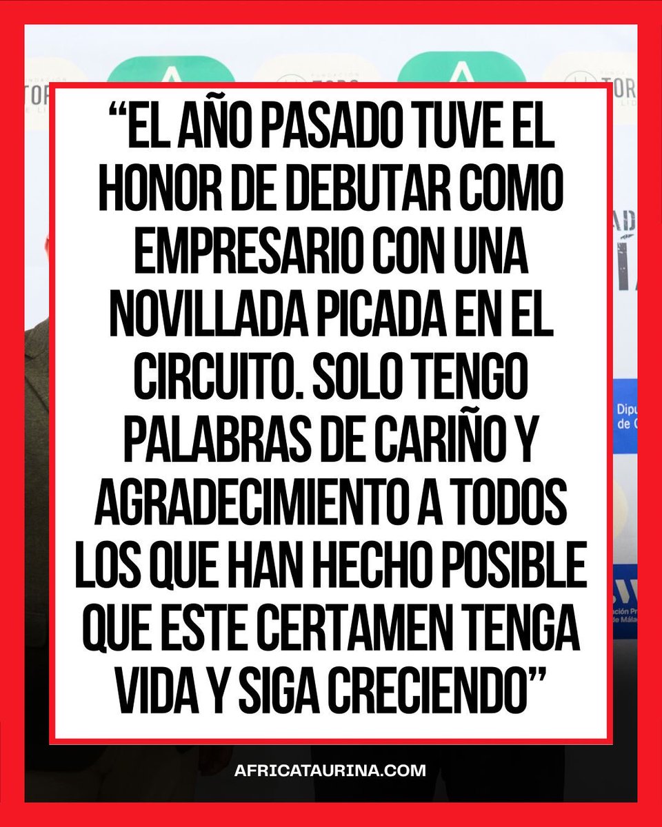 africataurina's tweet photo. 🎙️𝗘𝗡𝗧𝗥𝗘𝗩𝗜𝗦𝗧𝗔 | El empresario 𝗔́𝗻𝗴𝗲𝗹 𝗠𝗼𝗱𝗲𝘀𝘁𝗼 vuelve al 𝗖𝗶𝗿𝗰𝘂𝗶𝘁𝗼 𝗱𝗲 𝗡𝗼𝘃𝗶𝗹𝗹𝗮𝗱𝗮𝘀 𝗱𝗲 𝗔𝗻𝗱𝗮𝗹𝘂𝗰𝗶́𝗮. @ctorosandalucia 

🙌 Sigue la entrevista en https://t.co/zUXEOt7RND 

#AfricaTaurina #CortesdelaFrontera #Motril #Novilladas #Toros https://t.co/H4DsDO5E4O